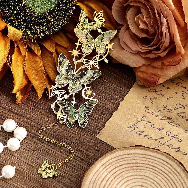 Star Butterfly Group Retro Hollow Metal Bookmark Student Reading Mark Clip Reading Enthusiast Office Planner Stationery Supplies