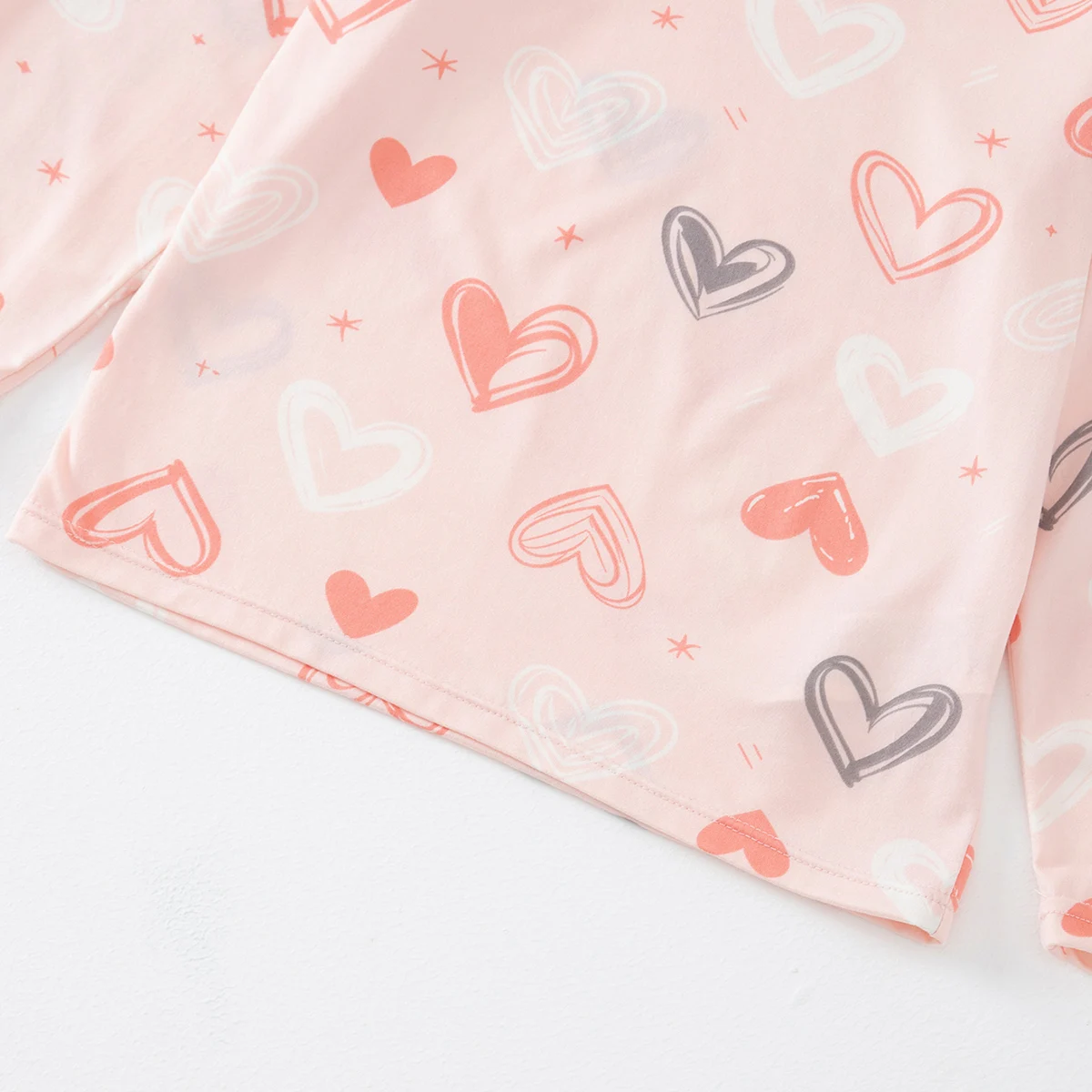 2-teiliges Kinder-Set für alle Jahreszeiten, langärmelige Hose mit niedlichen Mustern, farbenfroh, modisch, lässig, bequem, schweißabsorbierend, für Mädchen – Detail 9