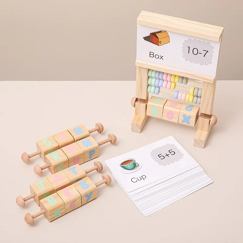 Abaco in legno conteggio educativo strumento per la matematica giocattolo Montessori per bambini gioco di pensiero logico giocattolo riconoscimento del colore per bambini