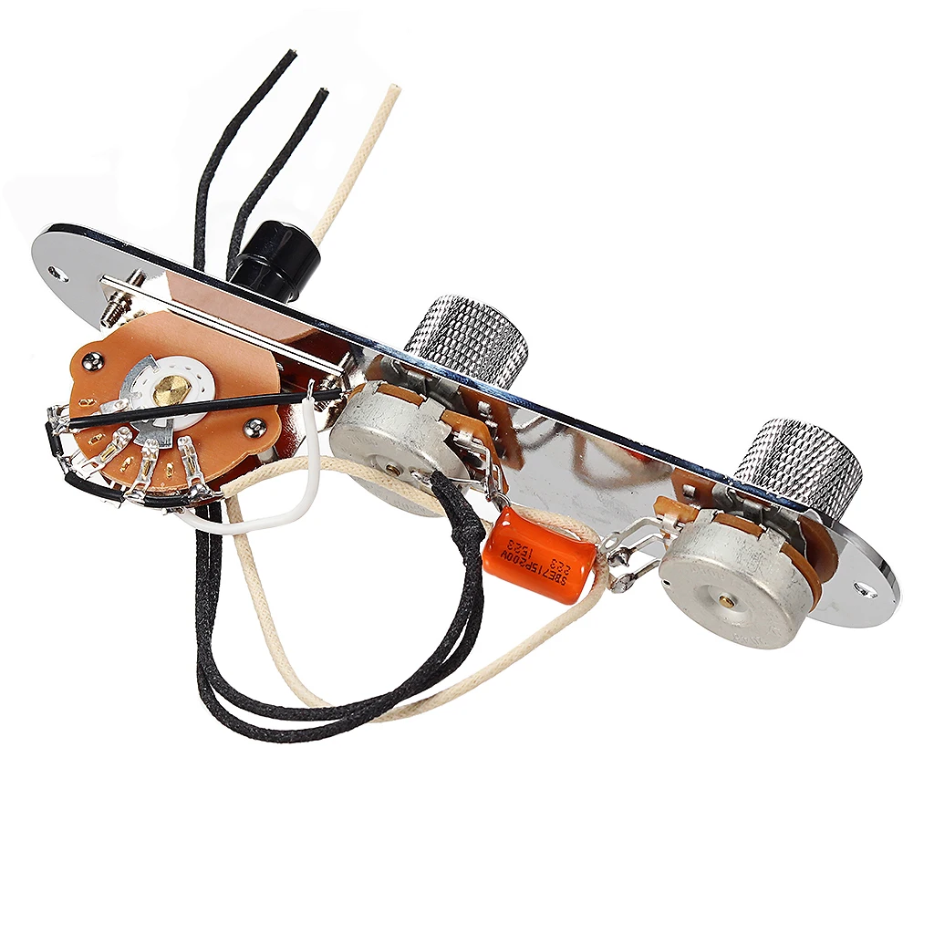 

Пластина управления электрогитарой, предварительно проводной 3-позиционный лезвиевой переключатель с жгутом проводов, потенциометры 250K для деталей гитары TL