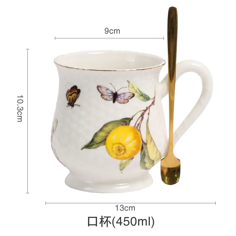 أكواب اسبريسو ليمون، طقم شاي أنيق على الطراز الأوروبي، طقم فنجان شاي وأصحون أوروبية، طقم أكواب قهوة من السيراميك طبق تقديم الحلوى 1 قطعة #6