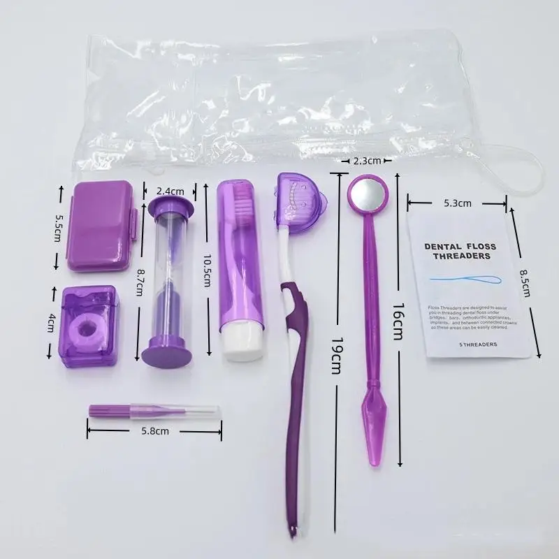 Komplettes Zahnspangen-Reinigungsset Tragbares Mundpflegeset für Reisen und Patientenkomfort – Detail 6