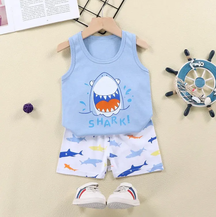 Ensemble Gilet + Short Bébé Fille Garçon Dinosaure Vêtements Été 1 An