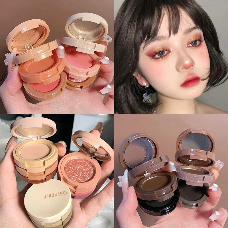 Highlight Rouge Makeup Brighten Silkworm Eyeshadow Palette Blush Contour Palette Matte Face Glitter Pigment Hairline Brow Powder