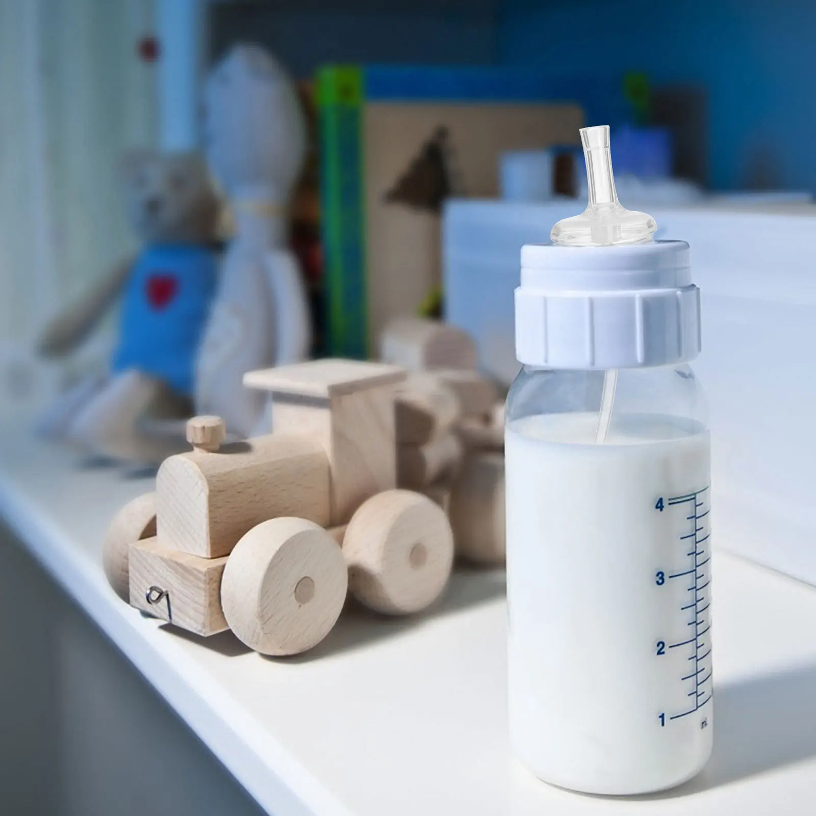 

4pcs Silicone Baby Bottle Straw For Learning Drinking Cups Wide Mouth Milk Bottle Sucker Durable Feeding Accessories