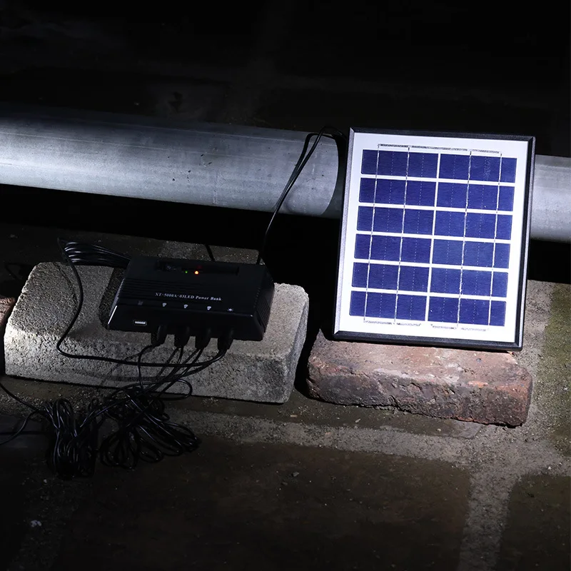 تعمل بالطاقة الشمسية 3 لمبات LED ضوء خارجي محمول قوة البنك متعدد الوظائف الإضاءة الدافئة #4