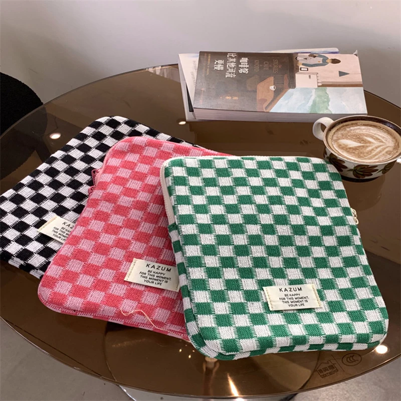 Laptop Bag Shock-Proof Cover Tablet Laptop Protective Bag Checkerboard Style Liner Bag Laptop Case Sleeve For IPad 11/13 Inch