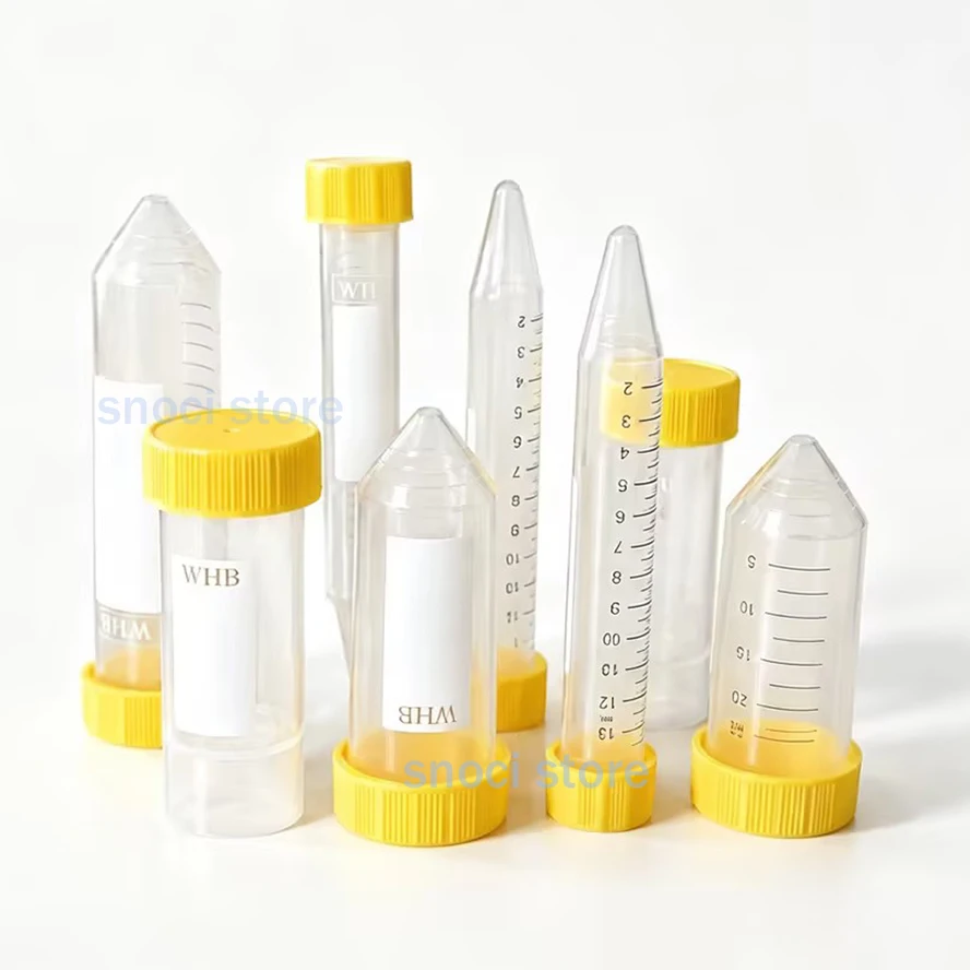15ml 25ml 50ml Sterile Centrifuge Tube Polypropylene Yellow Cap PP test tube Sample Tube DNase & RNase Free for Labotary