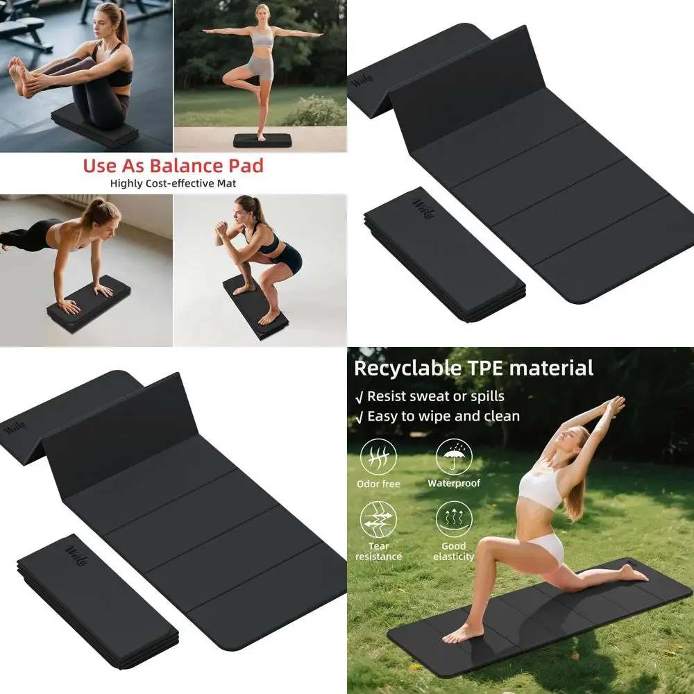 

Толстый коврик для йоги и пилатеса 1/2, 69x24, без запаха, нескользящий, складной для дома и путешествий