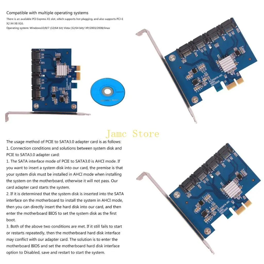 

LX0B PCI for Express(PCIe) to 4-Port Expansion Card 6Gbps for Bitcoin Mining