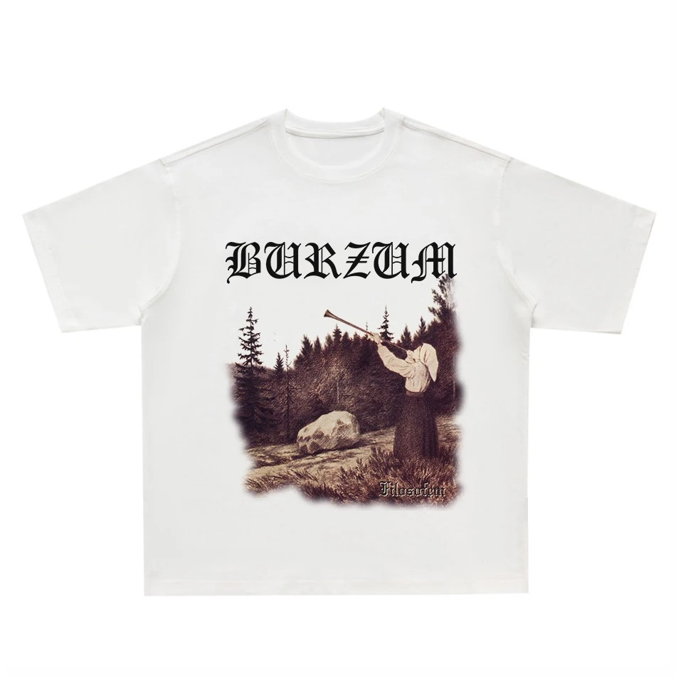 

BURZUM Filosofem Black Metal Band T-shirt Round Neck Short Sleeve Rock High Street High Quality Luxury Brand Ins Y2k