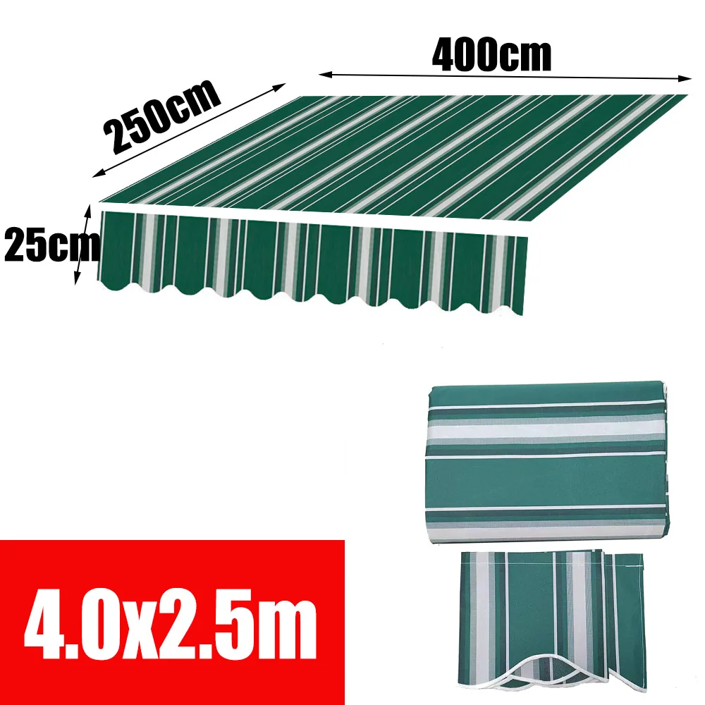 Patio Luifel Intrekbare Luifel Vervanging Waterdichte Stof 12x10ft Dek Shelter Top Stof Schaduw Zeil Mode Strepen