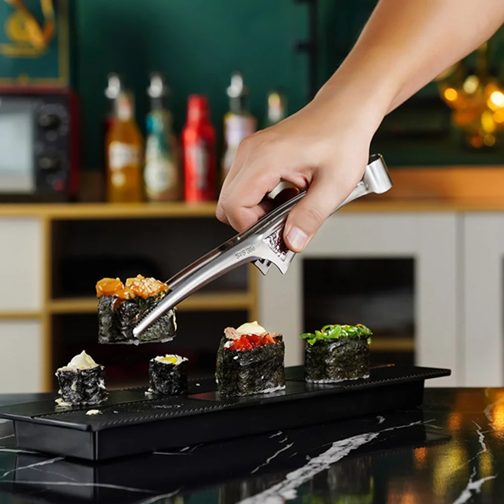 

304 Stainless Steel Food Tong Compact Barbecue Clamp Steak Cooking Clips for Home Buffet Hotel Party Supplies Food Tong