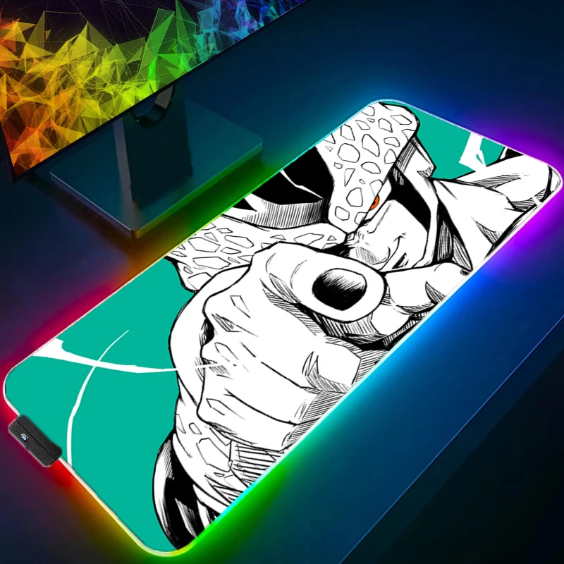 

Anime Dragon Ball RGB Pad Mouse Backlight HD Print Computer Gamer Locking Edge LED Mousepad XXL Keyboard PC Mice Anime Mouse pad