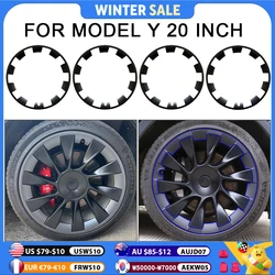 For Tesla Model Y 20 Inch Rim Wheel Hub Protection Patch Protectors ABS Wheel Guard Covers Accessories Auto Exterior 2018-2024