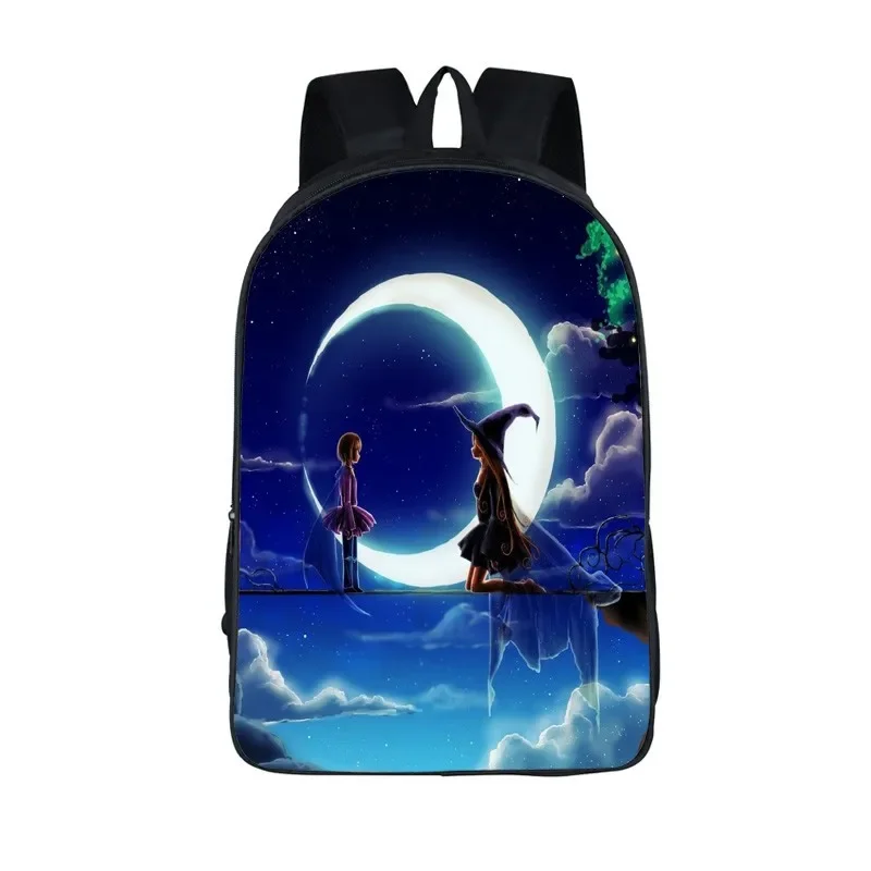 Mochila fantasia lua impressa para meninos e meninas, bolsa de livro estudantil, mochila estilo desenho animado, mochila de viagem para adolescentes, mulheres, homem