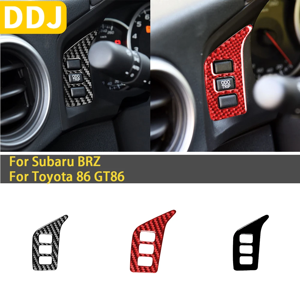 For Subaru BRZ Toyota 86 GT86 2017 2018 2019 Carbon Fiber Car Accessories Dashboard Mileage Switch Panel Trim Sticker