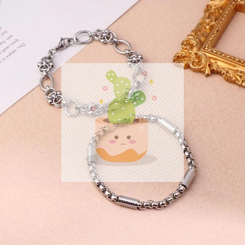 New Hip Hop Design Stainless Steel Bracelet For Men Women Kpop Classic Simple Casual Jewelry Gift