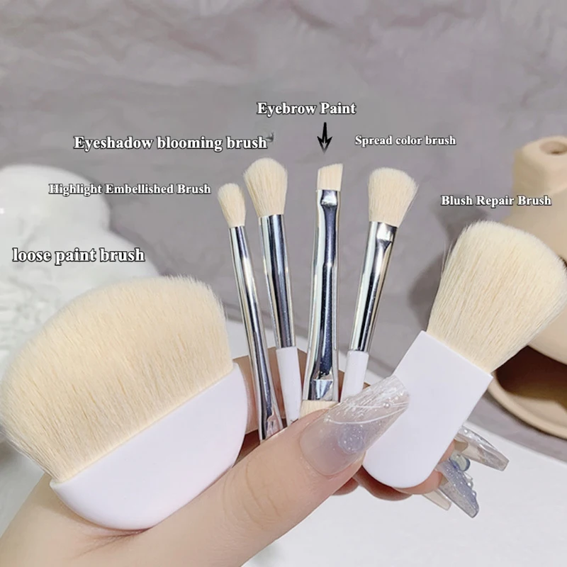 6pcs Mini Makeup Brush Set Powder Eyeshadow Foundation Blush Concealer Beauty Makeup Tools Brush Professional Supplies