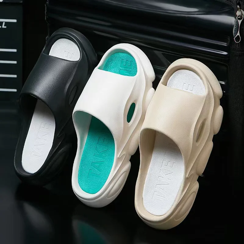 Men Thick Platform Cloud Slippers Summer Beach EVA Soft Sole Slide Sandals Casula Men Ladies Indoor Bathroom Anti-Slip Shoes