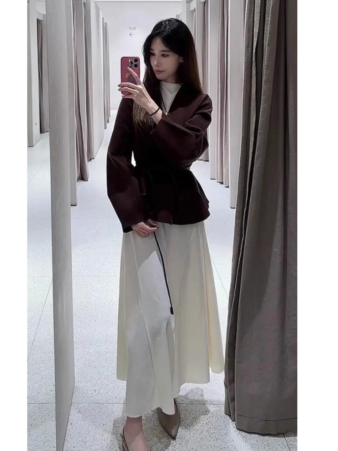 

Retro Knitted Long Sve V-Ne Belted Open Cardigan Women's Premium Feel New Autumn 2025 Polyester Fiber Casual Wear