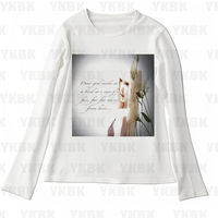Women Harajuku Vintage Punk Print Anime Retro Sweet Spicy Skinny Tops Lady Casual T-Shirts Girls Portrait Print Long Sleeve Emo