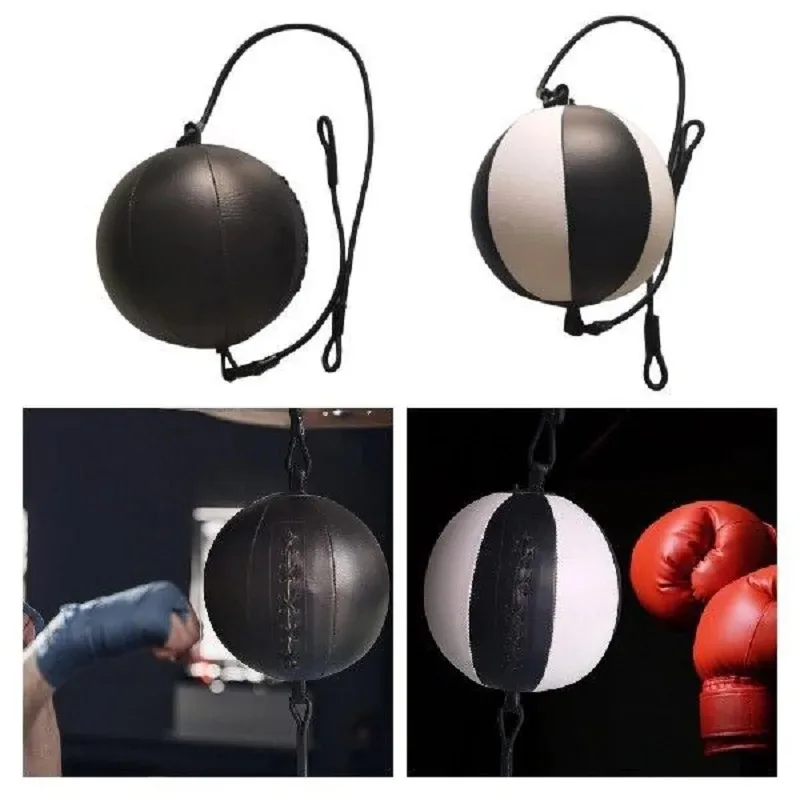 Double End Punching Ball, PU Leather Speedbag Pear Hanging Speed Punching Bags Boxing Training Ball Equipment Reaction Agility