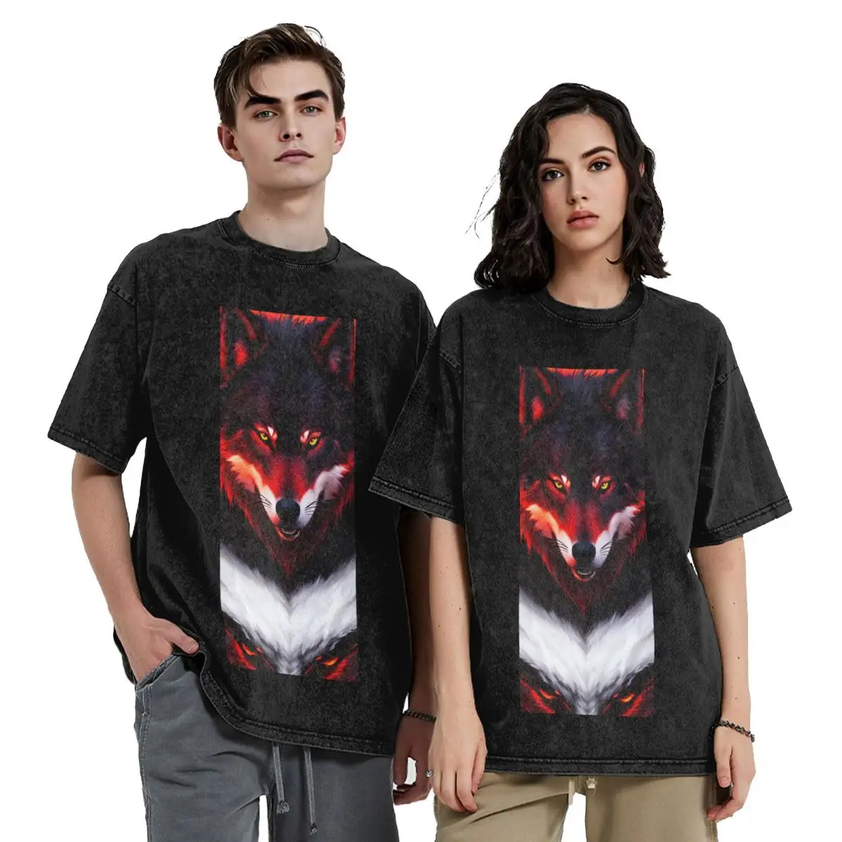 

Футболки с короткими рукавами в стиле хип-хоп Snarling Werewolf Wolf Animal, потертые топы, футболки, уличная футболка большого размера для мужчин и женщин