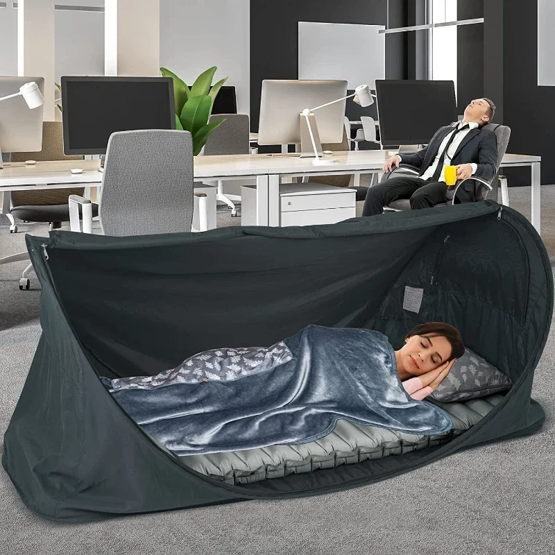 Office Bed Tent Privacy Space Office Sleeping Tent Indoor Pop Up Portable Frame Breathable Gray Cabin 75x28x31 Inches