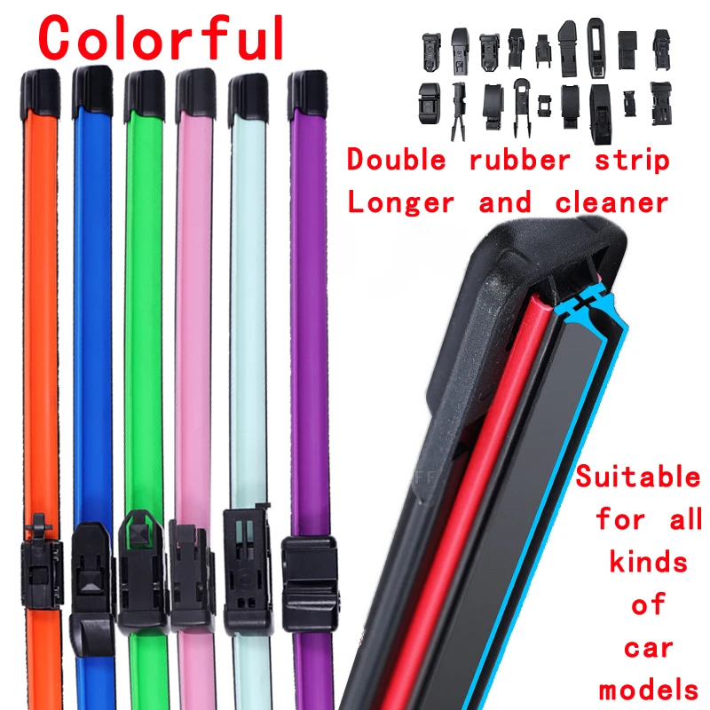 

Colorful For MITSUBISHI I 0.7 MiEV Hatchback Models 2006 2007 2008 2015 2016 2017 2019 Double Rubber Car Windshield Wiper Blade