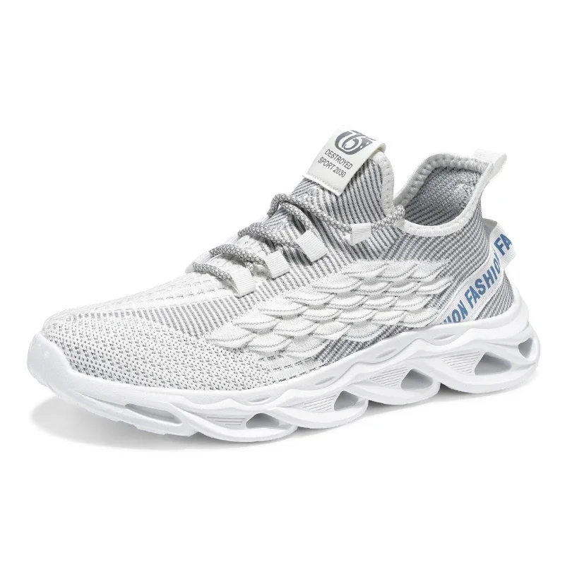

Men's motorcycle shoes with fly woven mesh, breathable and fashionable, sporty and casual running shoes