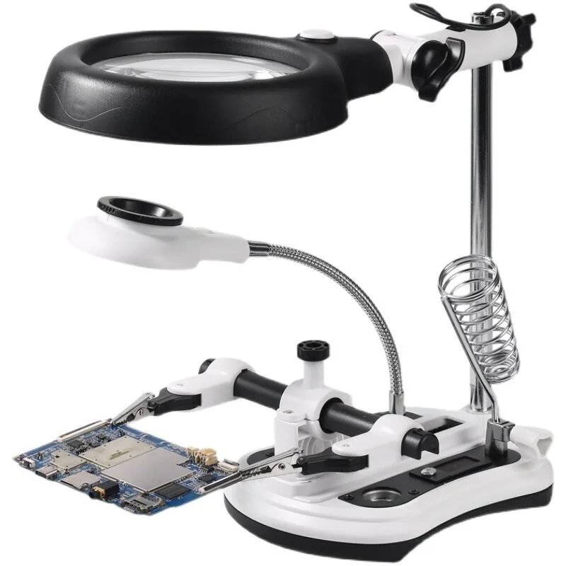 High-power Electronic Repair Desktop Magnifying Glass for 16x Inspection of Motherboard Soldered IC Repair