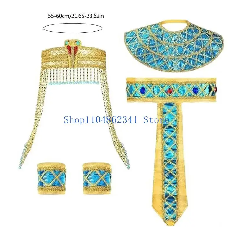 5asd Ägyptisches Halloween-Cosplay-Kostümzubehör, ägyptische Schlangen-Kopfbedeckung, ägyptischer Zauberstab, ägyptischer