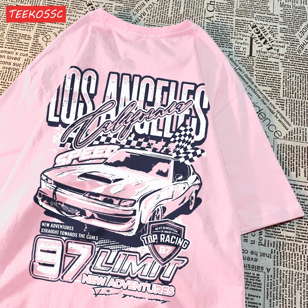 Cool Racing Cars Printed Short Sleeve Breathable Fashion T Shirts Breathable Streetwear Clothing Everyday Cartoon T-Shirt