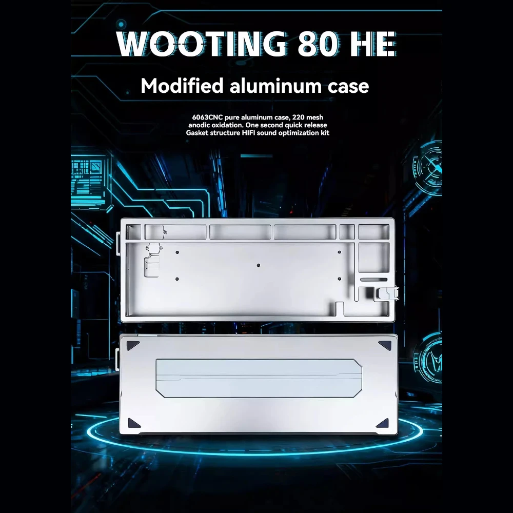 

Корпус для механической клавиатуры EGO80 из алюминия с ЧПУ, настраиваемый, для Wooting80HE, аксессуары для игровых и офисных клавиатур