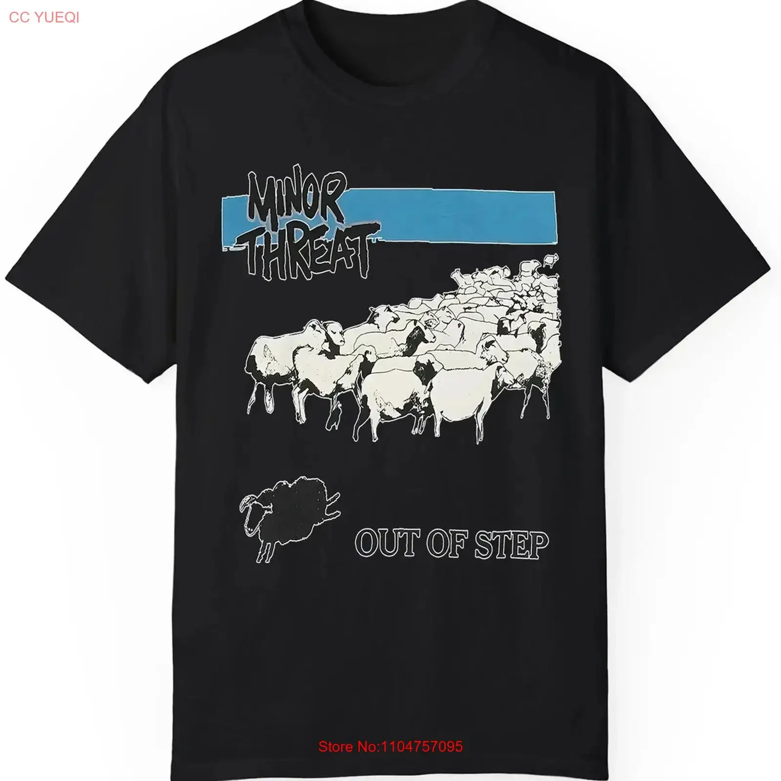 Minor Threat Out Of Step T Shirt Black  vintage Washed Top For Everyday Wear Soft homme Stylish fashion Stretched Casual
