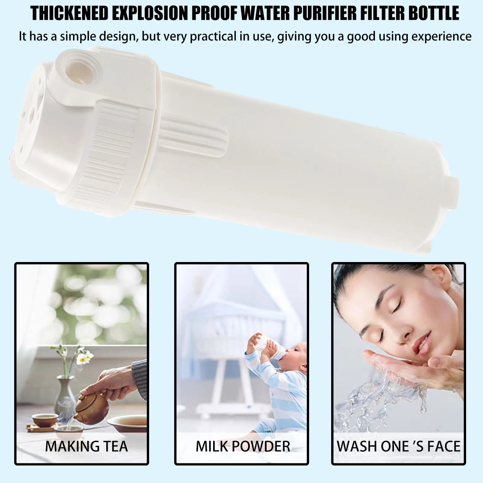 

10 Inch Filter Bottle Safe Water PP Cotton Purifier Plastic Bottles Explosion-proof