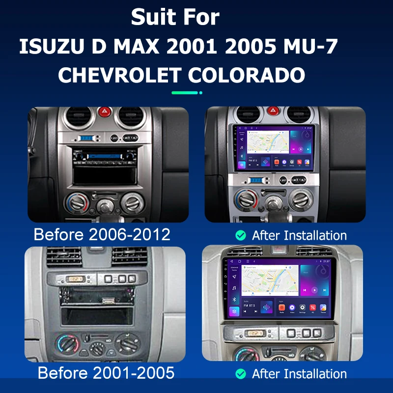 Android Car Radio GPS Navigation Multimedia Player for ISUZU D MAX 2001 2005 MU-7 Chevorlet ColoradoStereo Tape Recorder Screen