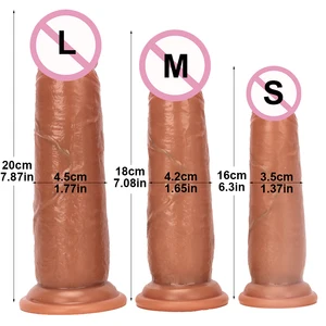 Skin Sliding Foreskin Testículos Dildo, Dildos Realistas para Mulheres, Plug Anal, Estimulação Vaginal, Big Penis, Adult Sex Toys 8 principais vendas pênis silicone 16cm - №8