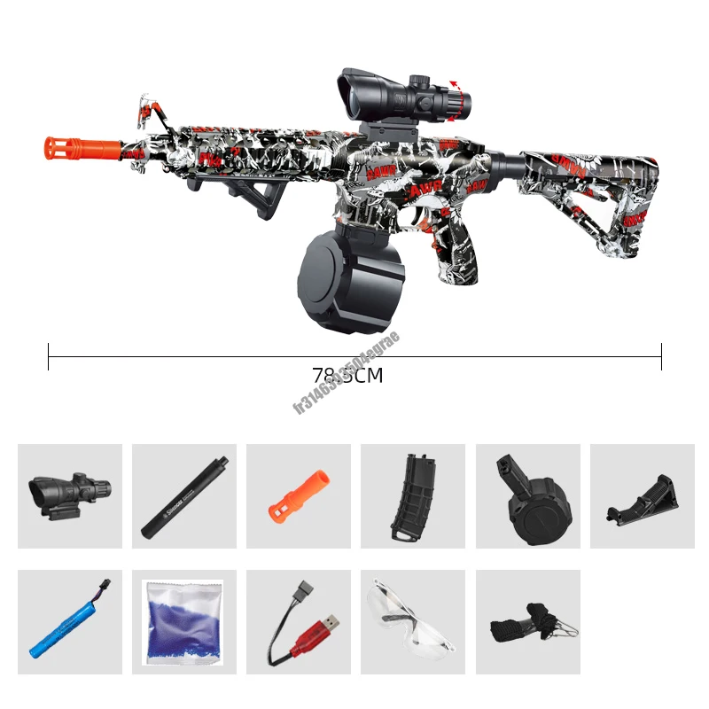 Bola de Gel eléctrica M4, Rifle de juguete altamente ensamblado, Manual/automático, modo Dual, pistola de bolas de Gel para Outdoo, actualización de