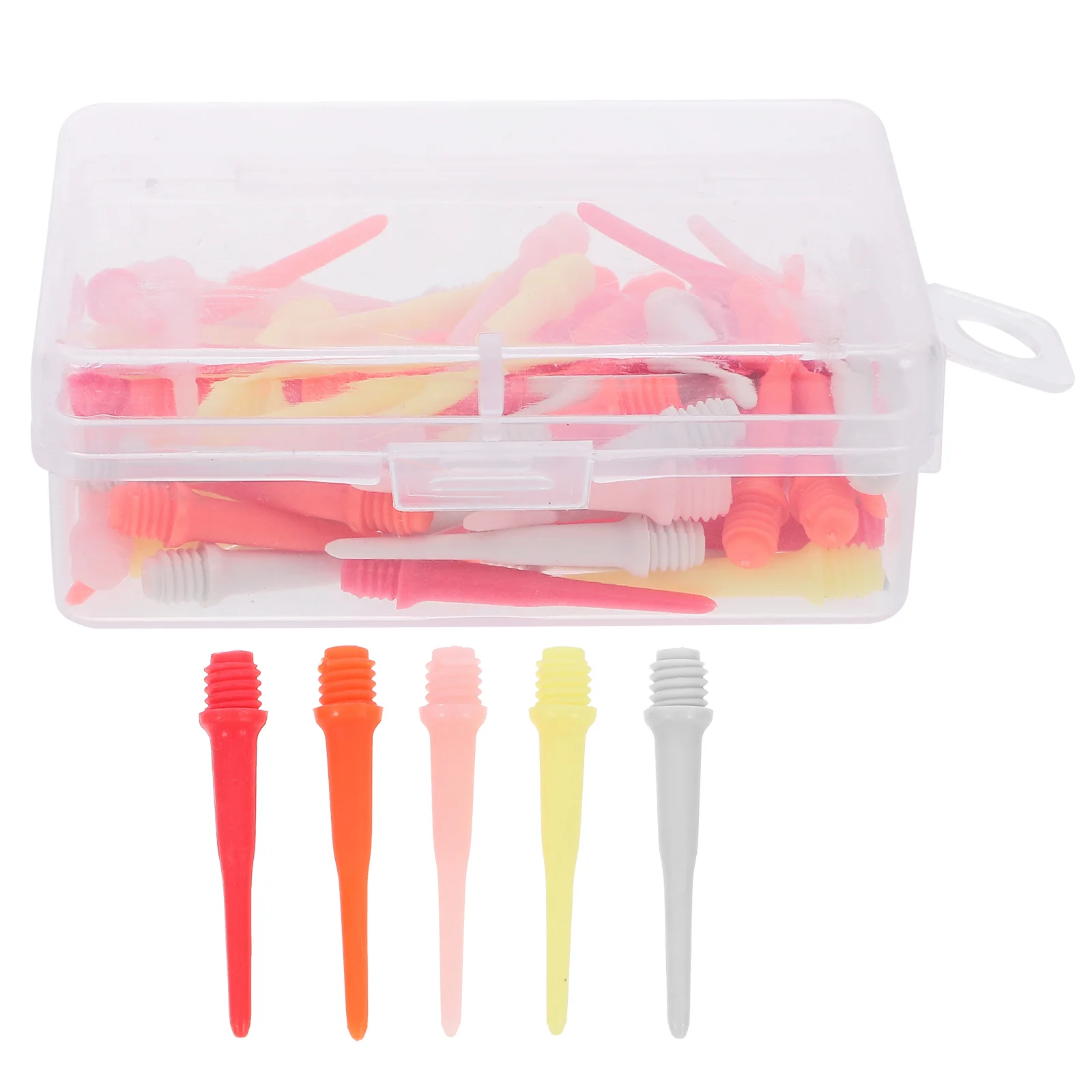 80pcs Dart Points Plastic Tips for Electronic 2BA Screw Thread Dart Accessory (Mixed Color) Shafts