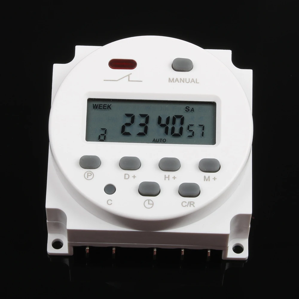 CN101B AC 12V 24V 110V 220V Digital LCD Power Timer NO NC Programmable Time Switch Relay with protective cover weekly 7days