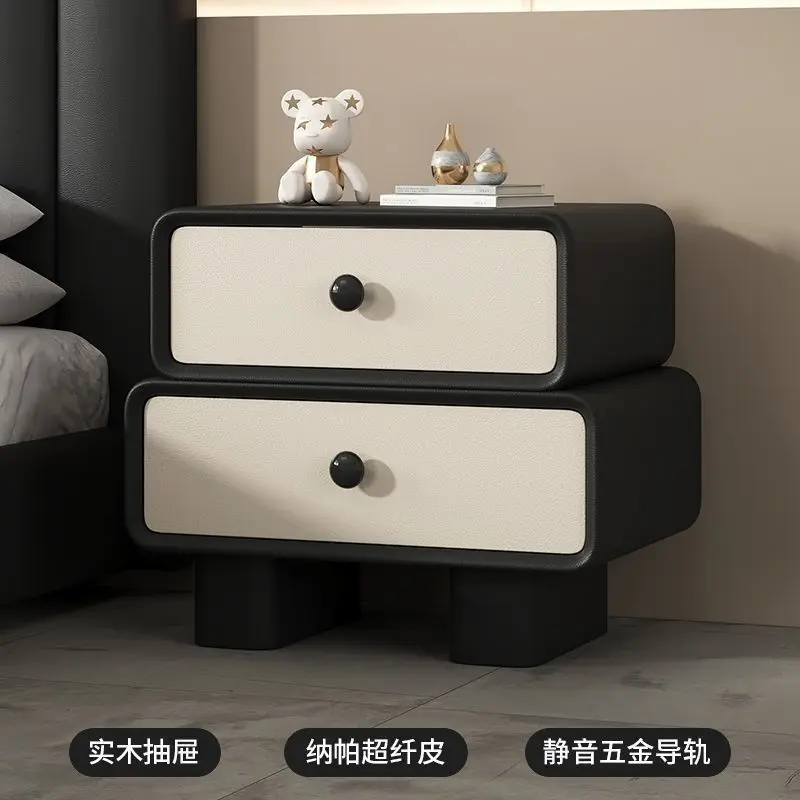 

Cream New Italian Light Luxury Creative Storage Home Bedroom Explosion Swivel Nightstand Free Installation