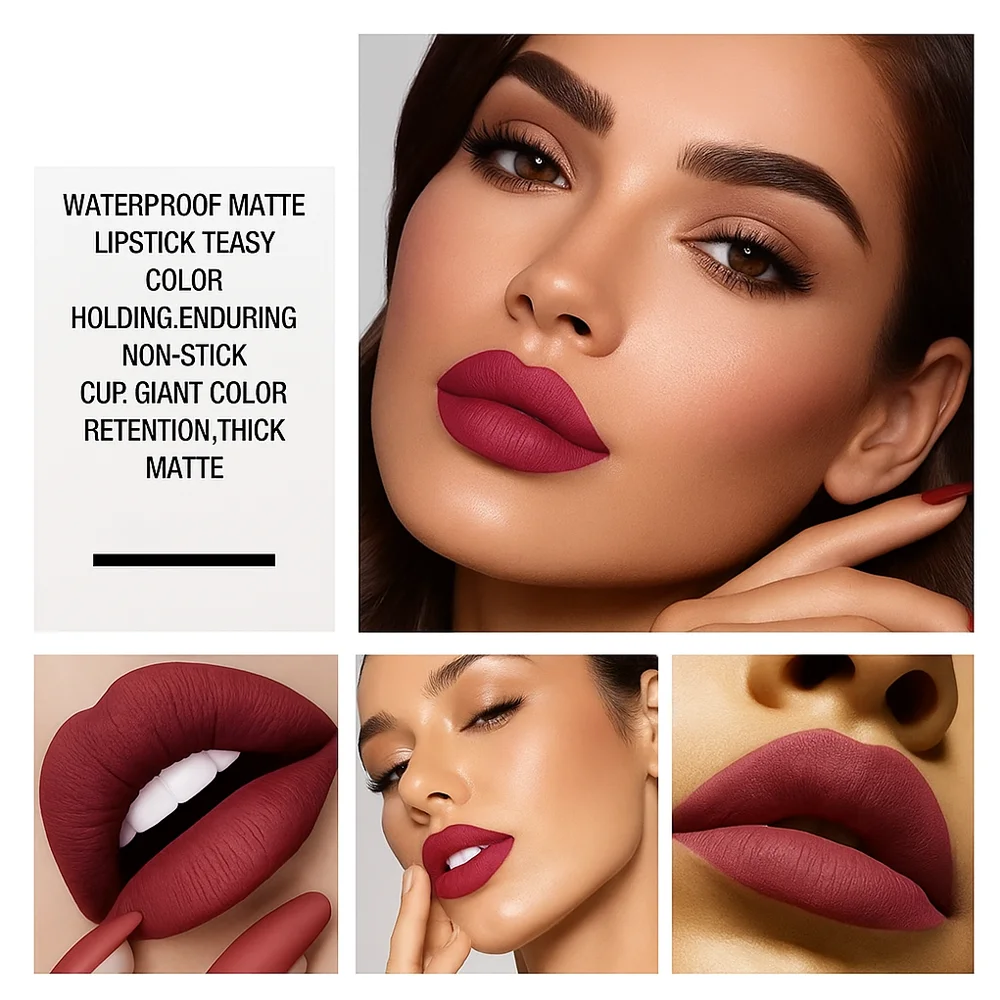 7 ألوان ماتي المخملية ملمع الشفاه مقاوم للماء أحمر الشفاه السائل عارية الأسود الشفاه تينت ماكياج الشفاه الصقيل مستحضرات التجميل أحمر الشفاه وصمة عار الجمال