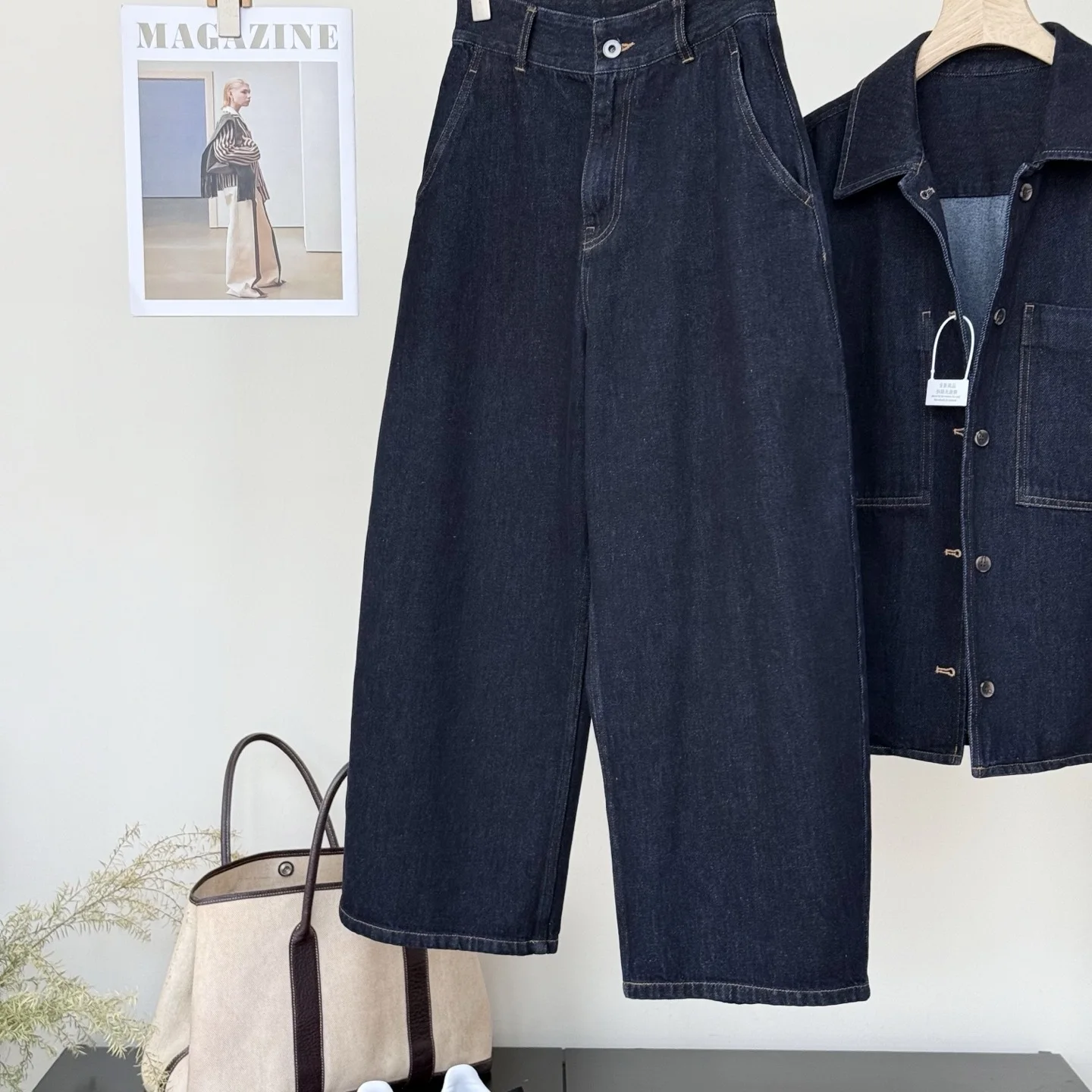 

Джинсы Wood Giant 1400 женские, оригинального цвета, в рабочем стиле, длиной 9/10, с высокой талией, без стрейча, осенние, высокого качества