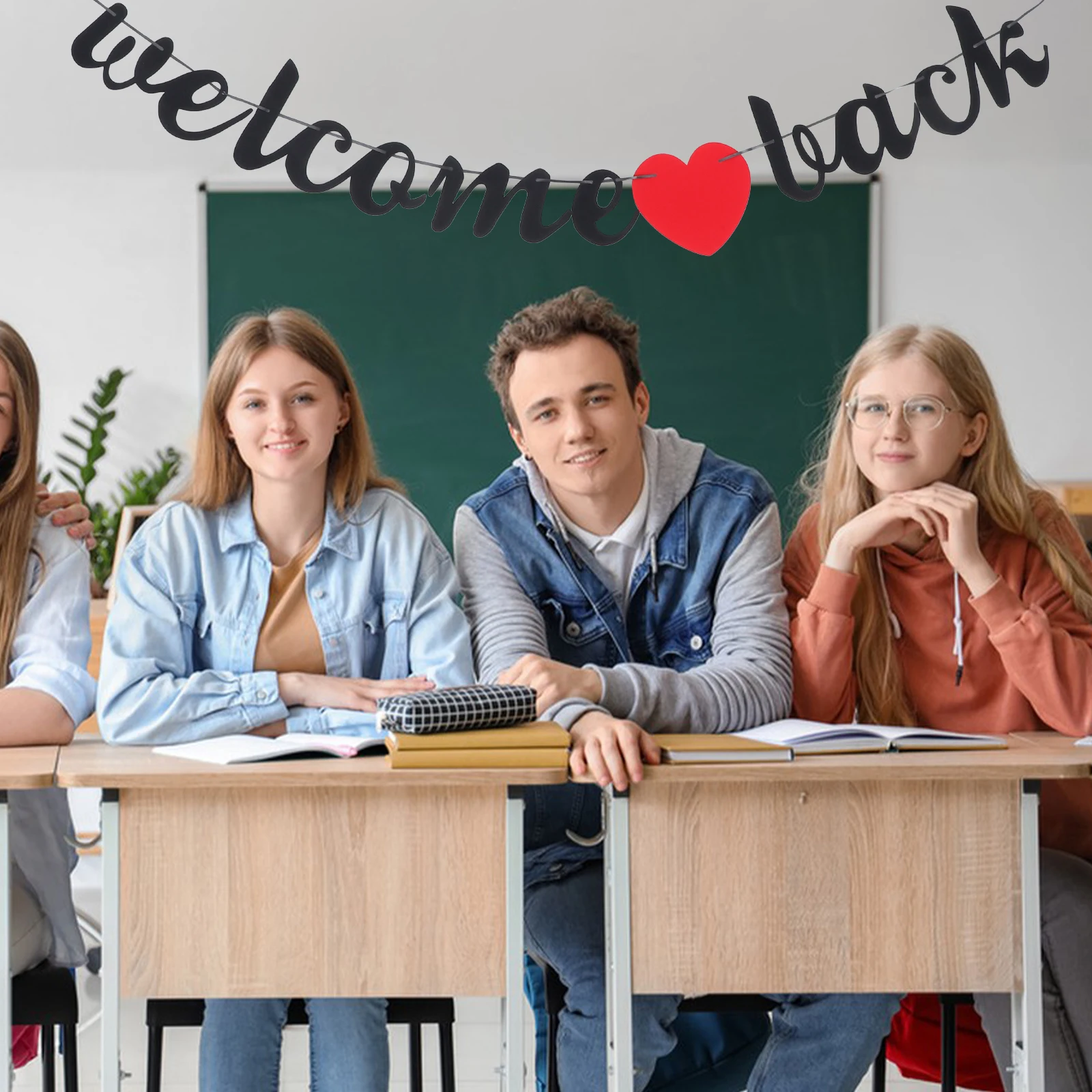 

Back-to-school Banner Welcome Decorations Office Season for Alphabet Home Sign Paper Youre Classroom Campus