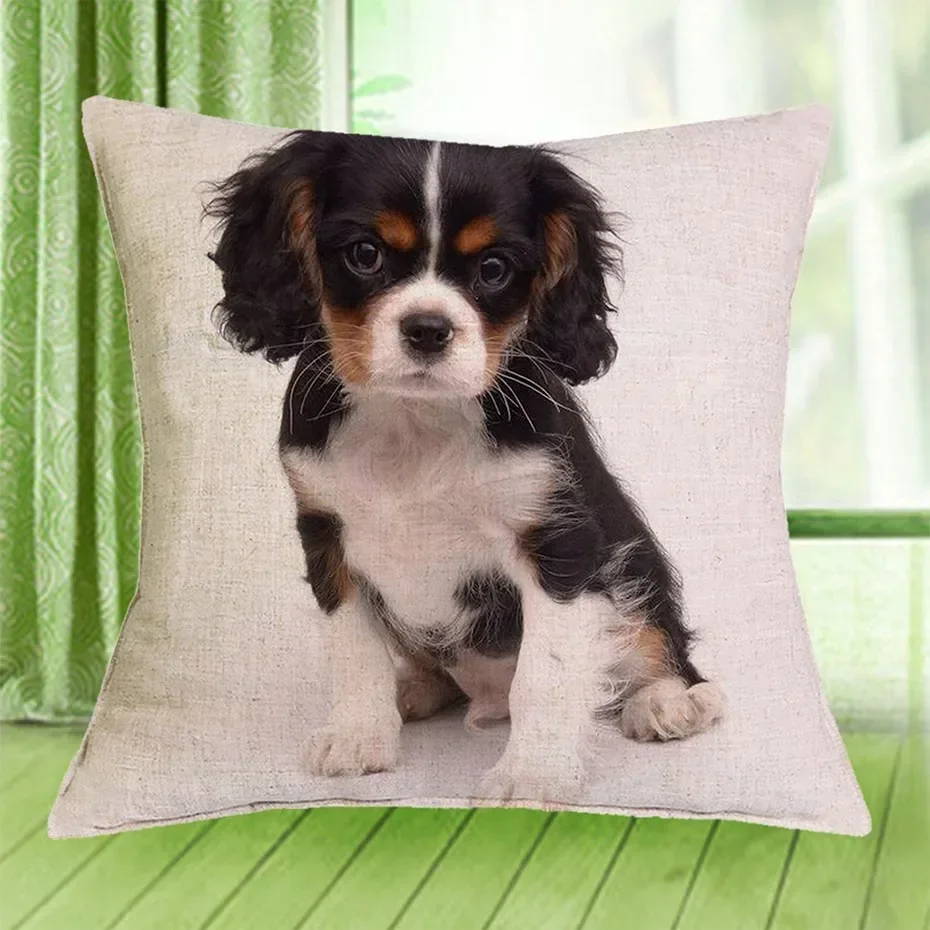 Cavalier King Charles Spaniel Printed Series Sofa Creative Cushion Cover Simple Pillowcase Home Decor Party