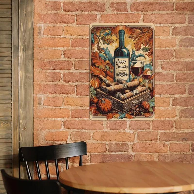 

Vintage Red Wine & Cigar Aluminum Sign - Perfect for Home, Office, or Gym Decor, Ideal Gift, 7.9x11.8"/11.8x17.7", 1pc