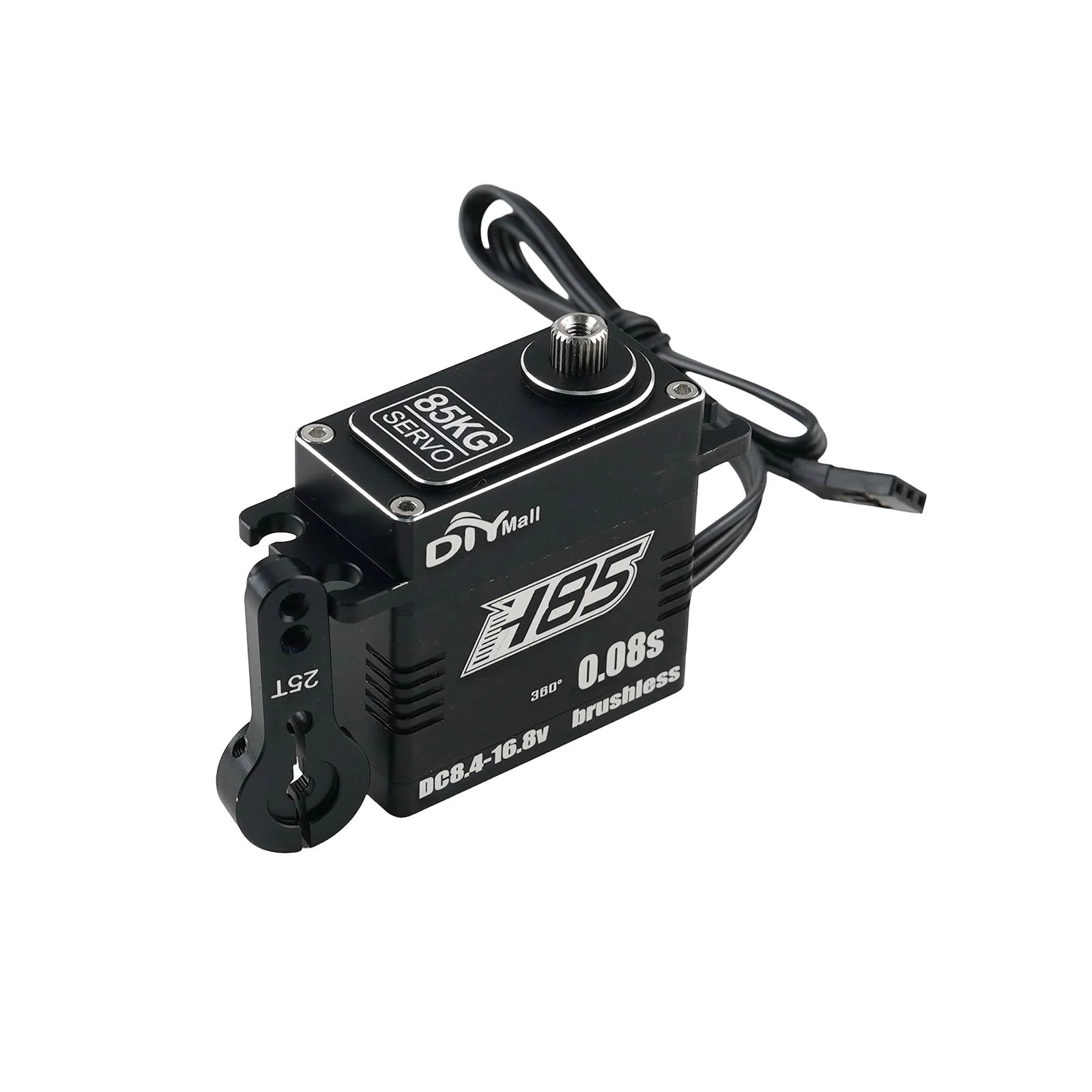 85KG โลหะดิจิตอลเซอร์โวมอเตอร์ไร้แปรงถ่าน H85 8.4V-16.8V แรงบิดสูง 180 ° /270 ° /360 °   ชิ้นส่วนเซอร์โวโลหะสำหรับประกอบเองสำหรับรถบังคับวิทยุและหุ่นยนต์