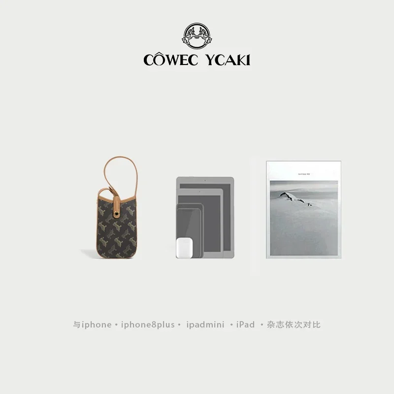 【 Official Authentic 】Original Cowec Ycaki luxury Crossbody bag Mini bag Retro long mini phone bag women's bag